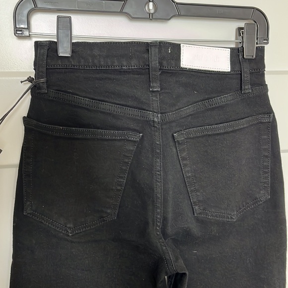 Re/Done 70's Stove Pipe Jeans in Black Size 24 - Picture 7 of 14